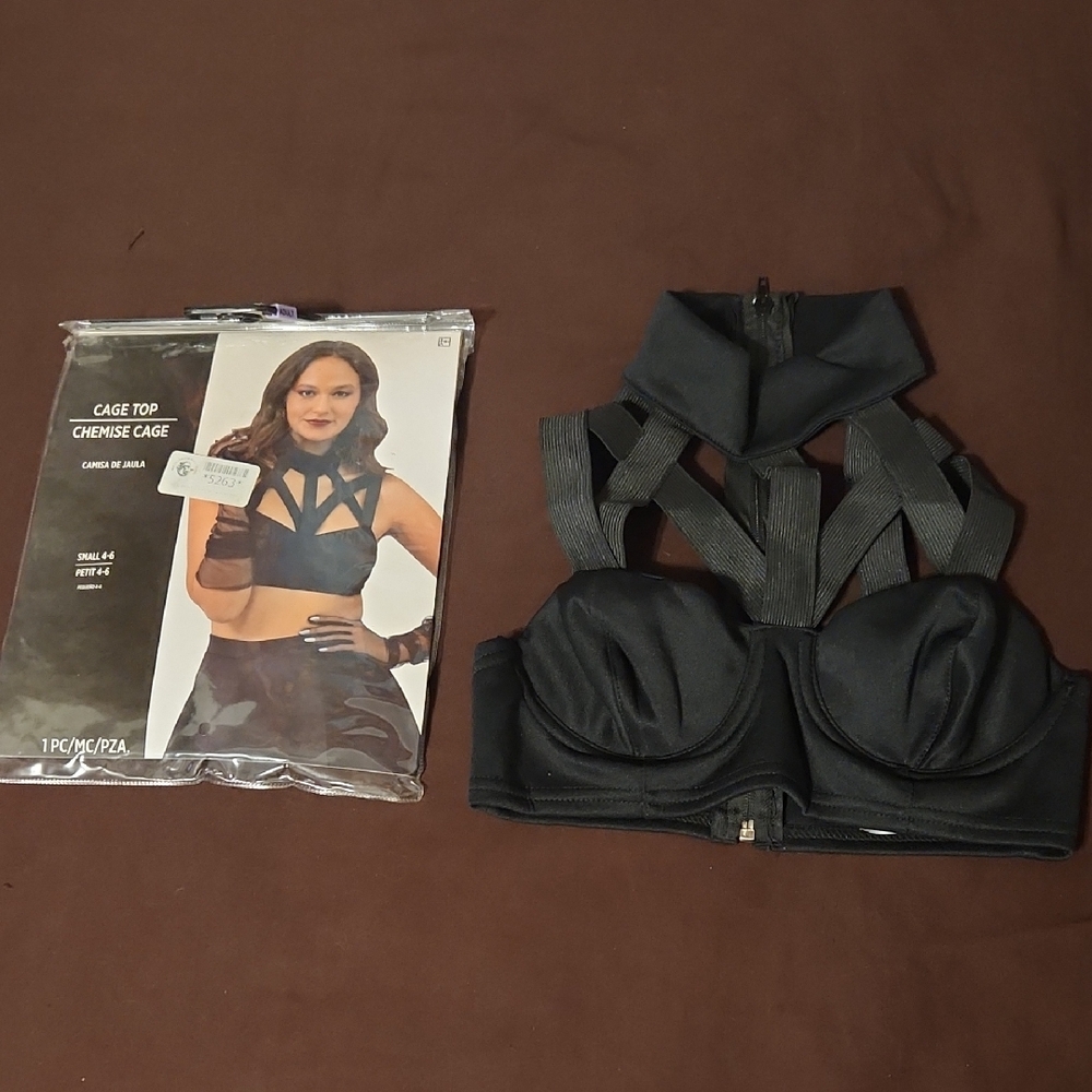Chic Black Cage Crop Top